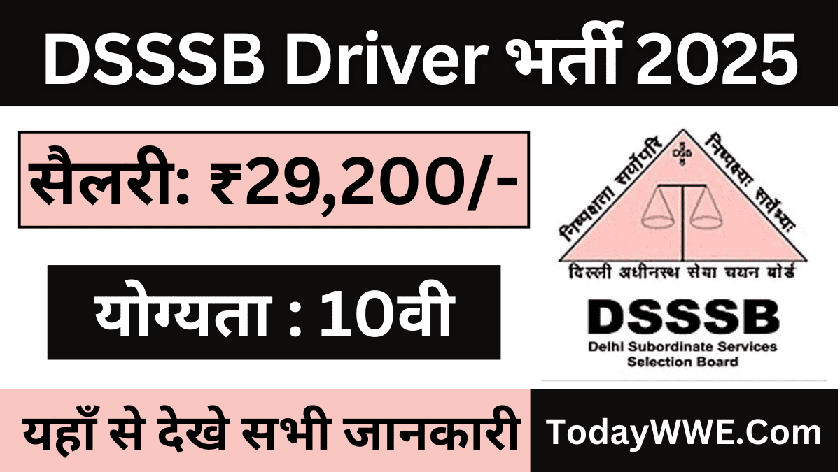 DSSSB Driver Process Server Vacancy 2025